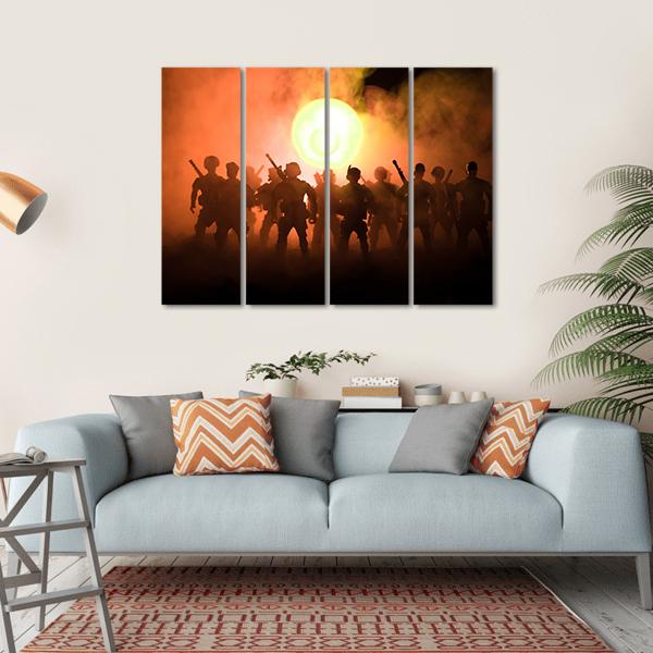 Anti Riot Police Soldier Canvas Wall Art-4 Horizontal-Gallery Wrap-34" x 24"-Tiaracle