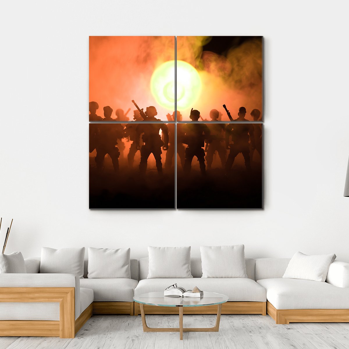 Anti Riot Police Soldier Canvas Wall Art-4 Square-Gallery Wrap-17" x 17"-Tiaracle