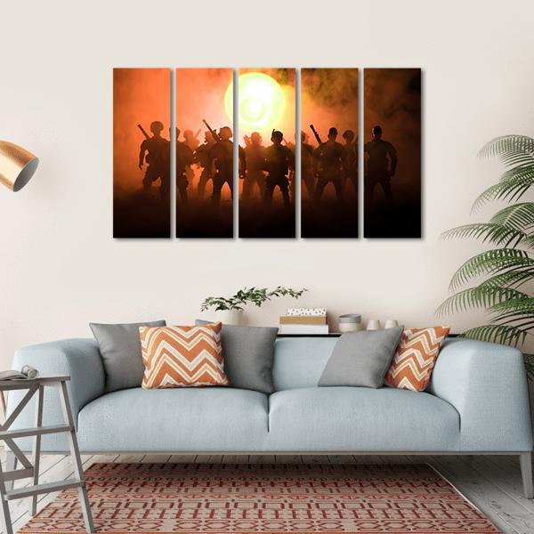 Anti Riot Police Soldier Canvas Wall Art-5 Horizontal-Gallery Wrap-22" x 12"-Tiaracle