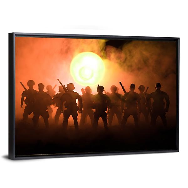 Anti Riot Police Soldier Canvas Wall Art-5 Horizontal-Gallery Wrap-22" x 12"-Tiaracle