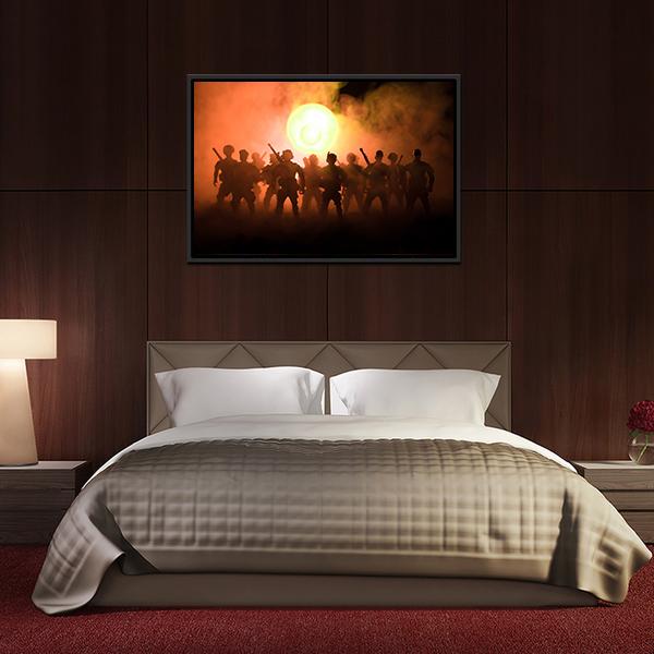 Anti Riot Police Soldier Canvas Wall Art-5 Horizontal-Gallery Wrap-22" x 12"-Tiaracle