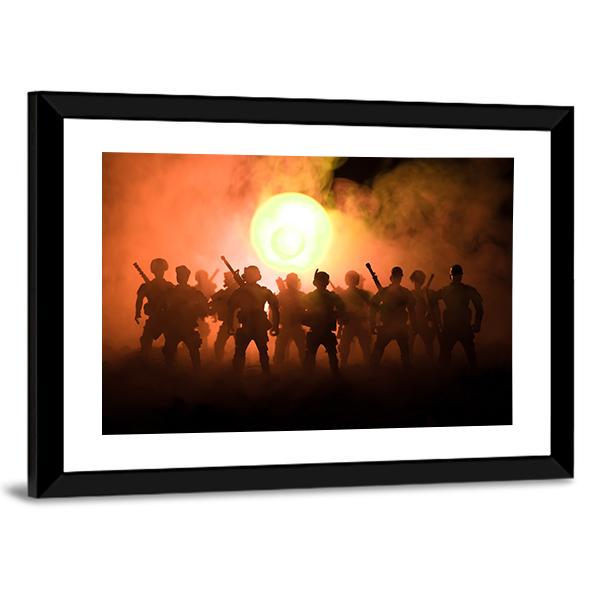 Anti Riot Police Soldier Canvas Wall Art-5 Horizontal-Gallery Wrap-22" x 12"-Tiaracle