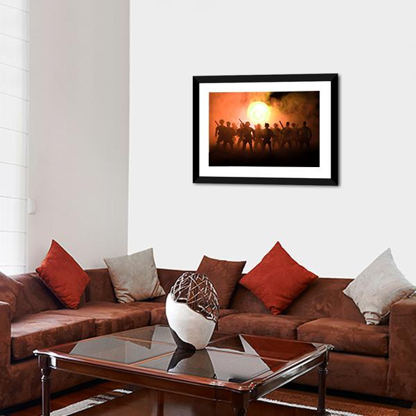 Anti Riot Police Soldier Canvas Wall Art-5 Horizontal-Gallery Wrap-22" x 12"-Tiaracle