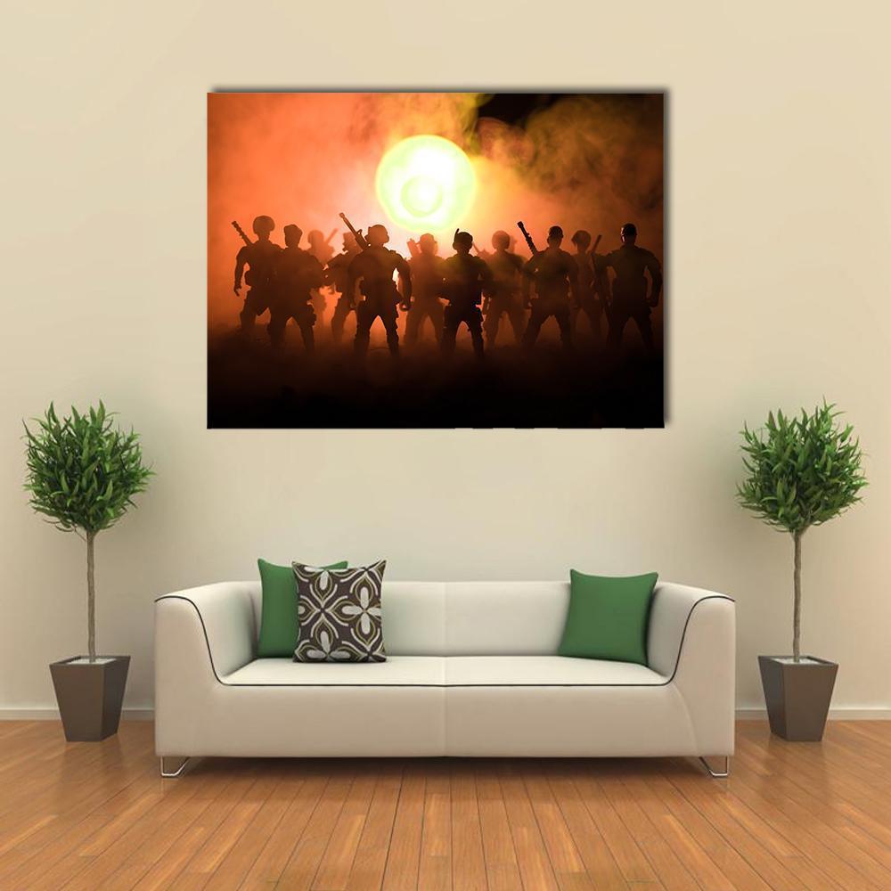 Anti Riot Police Soldier Canvas Wall Art-3 Horizontal-Gallery Wrap-37" x 24"-Tiaracle