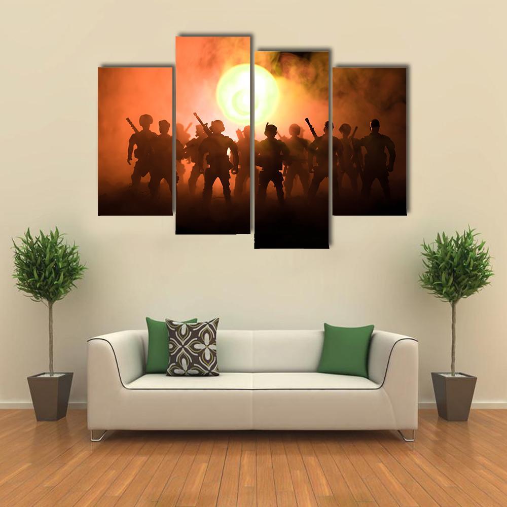 Anti Riot Police Soldier Canvas Wall Art-4 Pop-Gallery Wrap-50" x 32"-Tiaracle