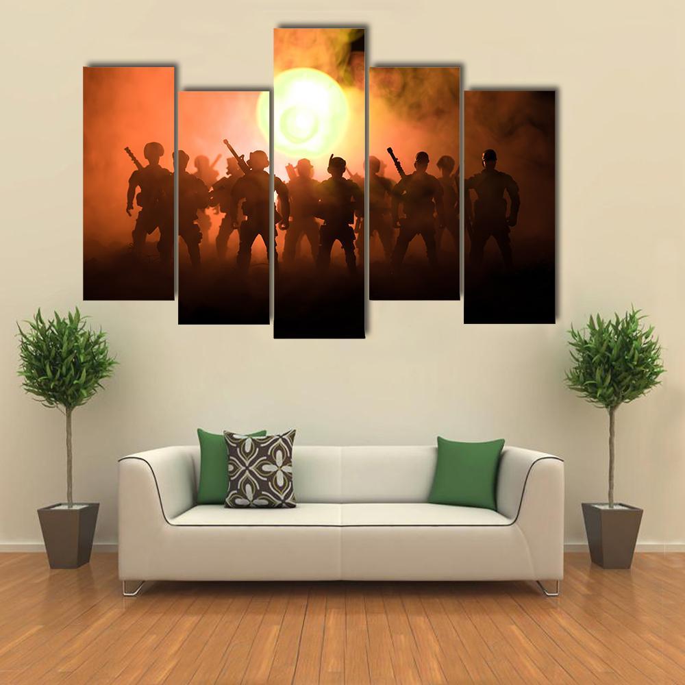 Anti Riot Police Soldier Canvas Wall Art-5 Pop-Gallery Wrap-47" x 32"-Tiaracle