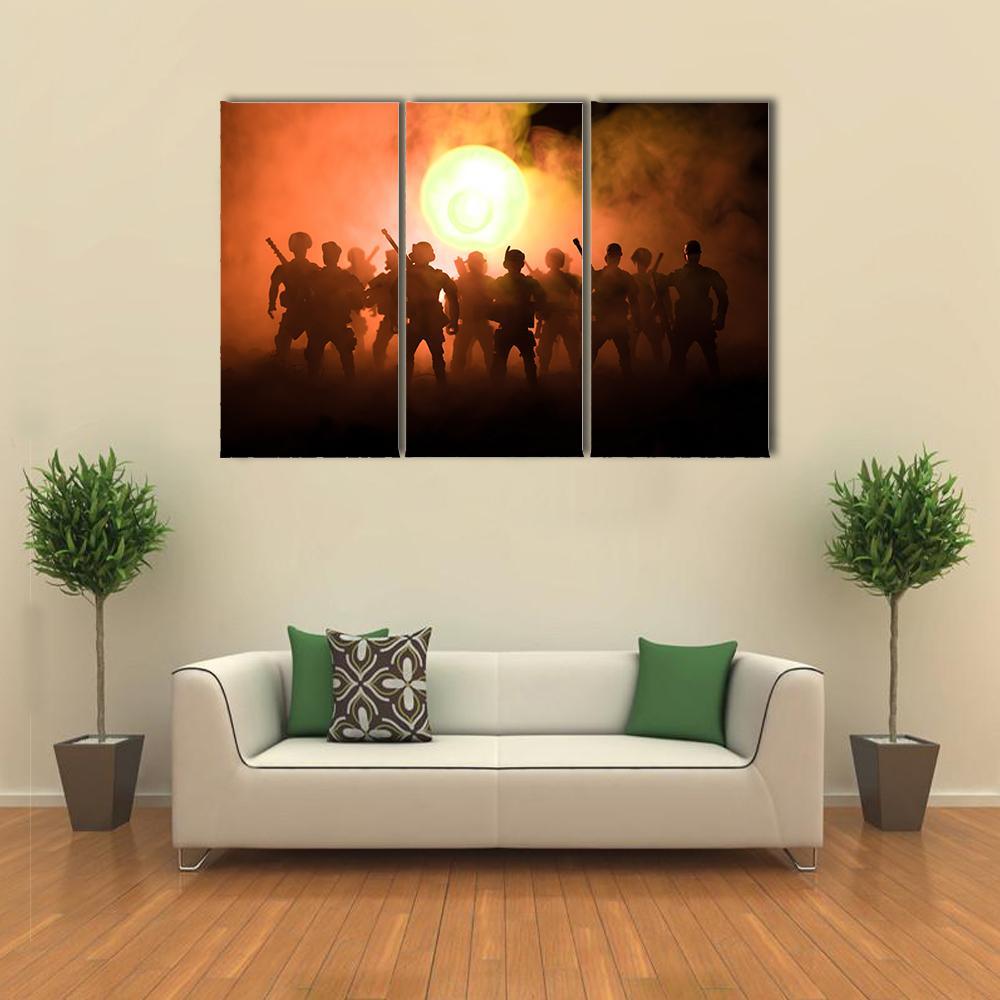 Anti Riot Police Soldier Canvas Wall Art-3 Horizontal-Gallery Wrap-25" x 16"-Tiaracle