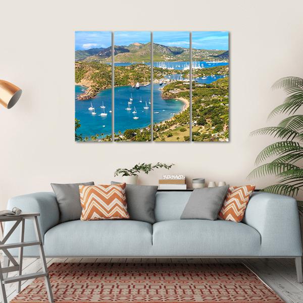Antigua Bay Canvas Wall Art-4 Horizontal-Gallery Wrap-34" x 24"-Tiaracle