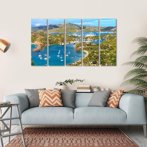 Antigua Bay Canvas Wall Art-5 Horizontal-Gallery Wrap-22" x 12"-Tiaracle