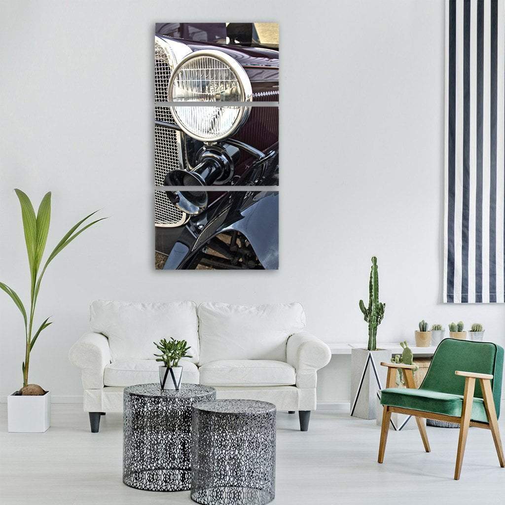 Antique Car Vertical Canvas Wall Art-3 Vertical-Gallery Wrap-12" x 25"-Tiaracle