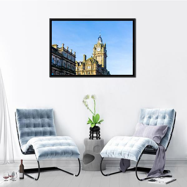 Antique City Building Edinburgh Canvas Wall Art-3 Horizontal-Gallery Wrap-25" x 16"-Tiaracle