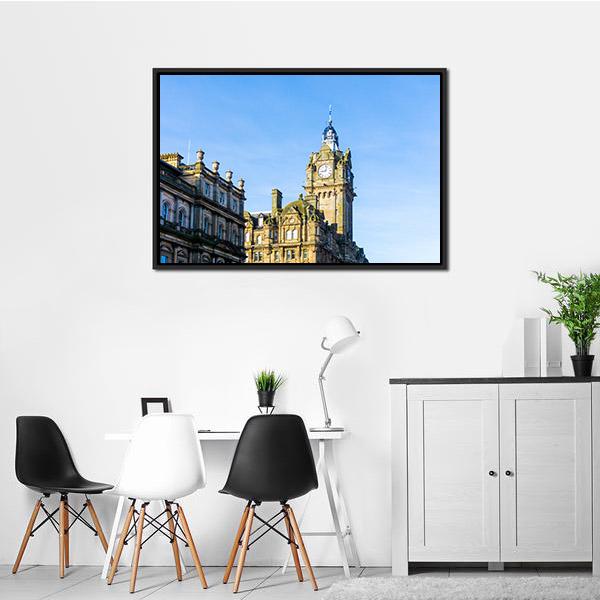 Antique City Building Edinburgh Canvas Wall Art-3 Horizontal-Gallery Wrap-25" x 16"-Tiaracle