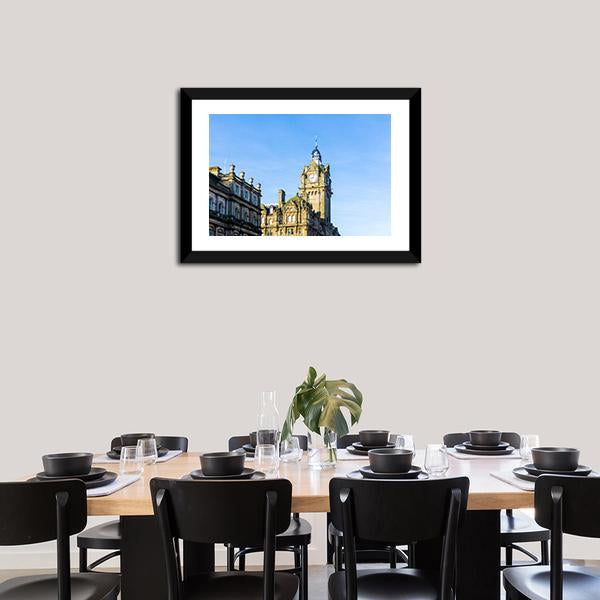 Antique City Building Edinburgh Canvas Wall Art-3 Horizontal-Gallery Wrap-25" x 16"-Tiaracle