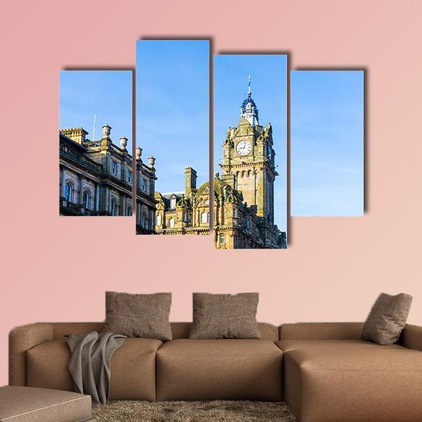Antique City Building Edinburgh Canvas Wall Art-4 Pop-Gallery Wrap-50" x 32"-Tiaracle