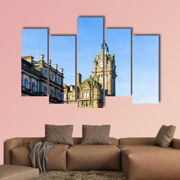 Antique City Building Edinburgh Canvas Wall Art-5 Pop-Gallery Wrap-47" x 32"-Tiaracle