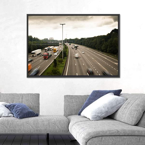 Antwerp Ring Road Belgium Canvas Wall Art-1 Piece-Floating Frame-24" x 16"-Tiaracle