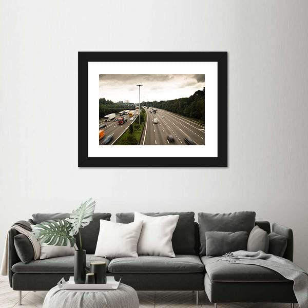 Antwerp Ring Road Belgium Canvas Wall Art-1 Piece-Framed Print-20" x 16"-Tiaracle