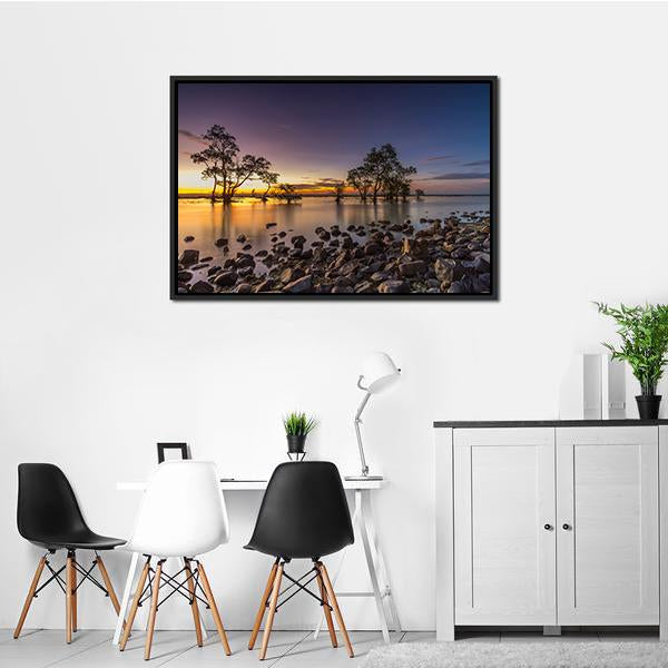 Anyer Laguna Beach Canvas Wall Art-1 Piece-Floating Frame-24" x 16"-Tiaracle