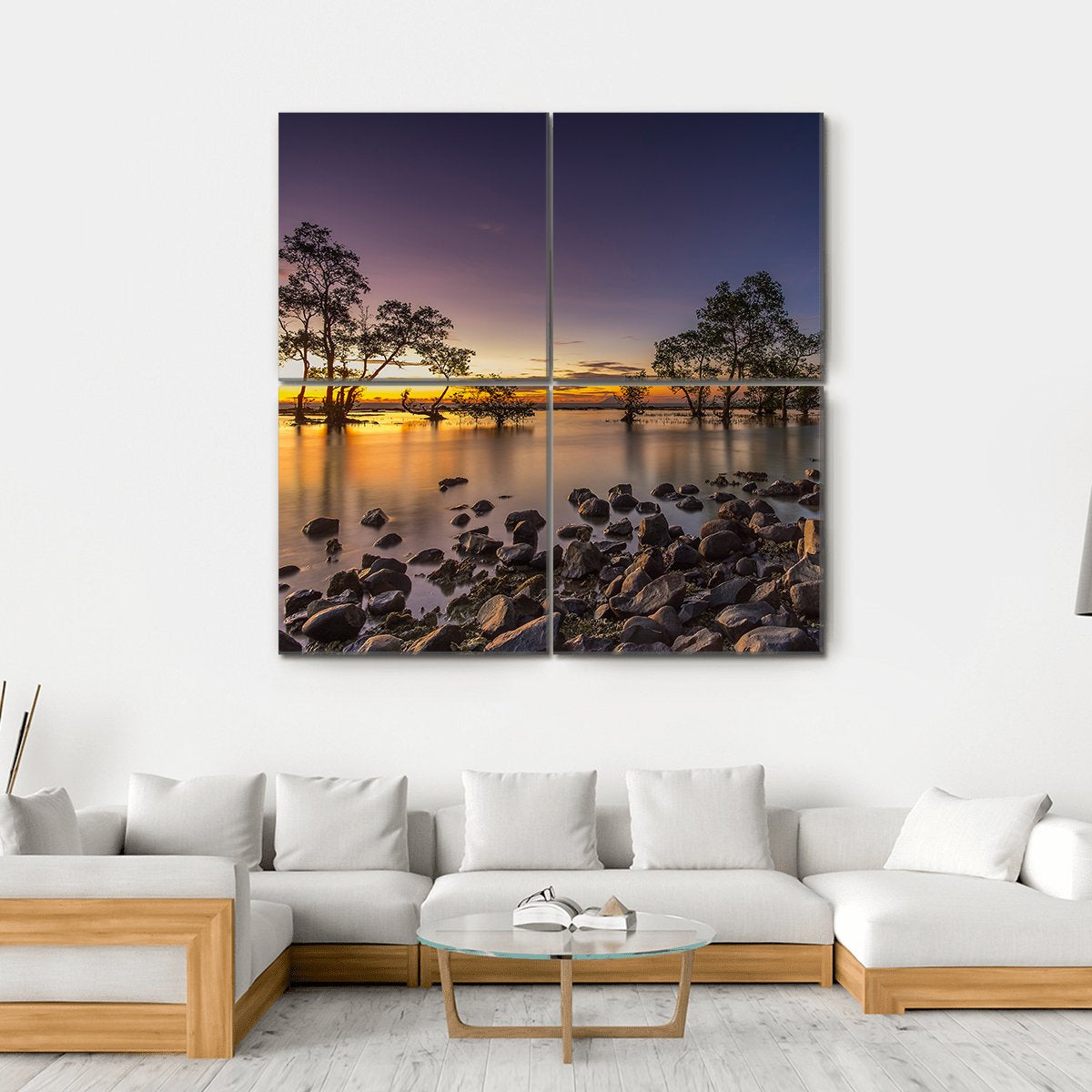 Anyer Laguna Beach Canvas Wall Art-4 Square-Gallery Wrap-17" x 17"-Tiaracle