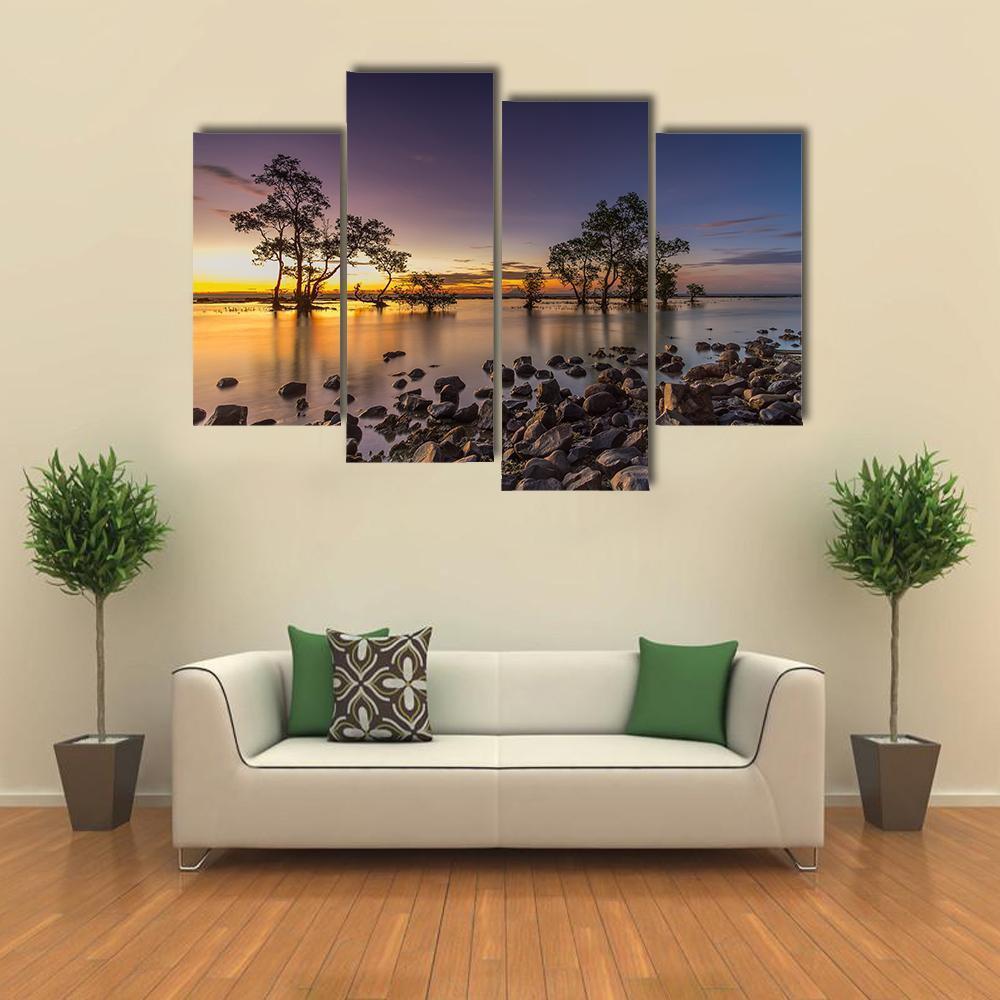 Anyer Laguna Beach Canvas Wall Art-4 Pop-Gallery Wrap-50" x 32"-Tiaracle