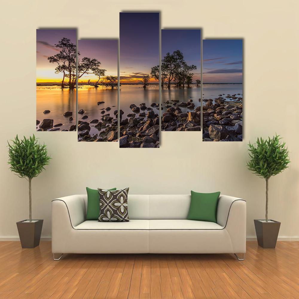 Anyer Laguna Beach Canvas Wall Art-5 Pop-Gallery Wrap-47" x 32"-Tiaracle