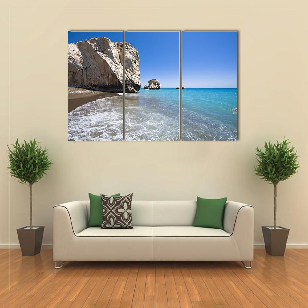 Aphrodites Birthplace Rock Canvas Wall Art-3 Horizontal-Gallery Wrap-37&quot; x 24&quot;-Tiaracle