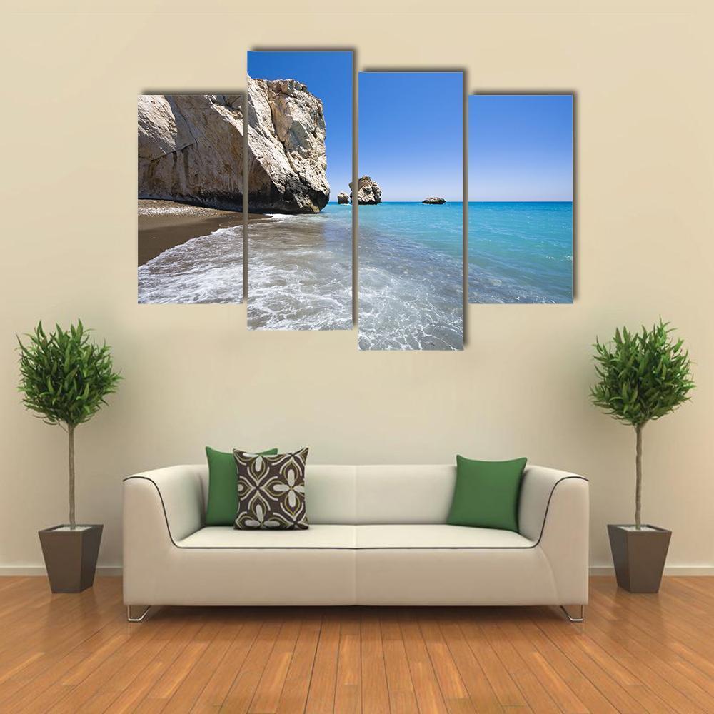 Aphrodites Birthplace Rock Canvas Wall Art-4 Pop-Gallery Wrap-50&quot; x 32&quot;-Tiaracle