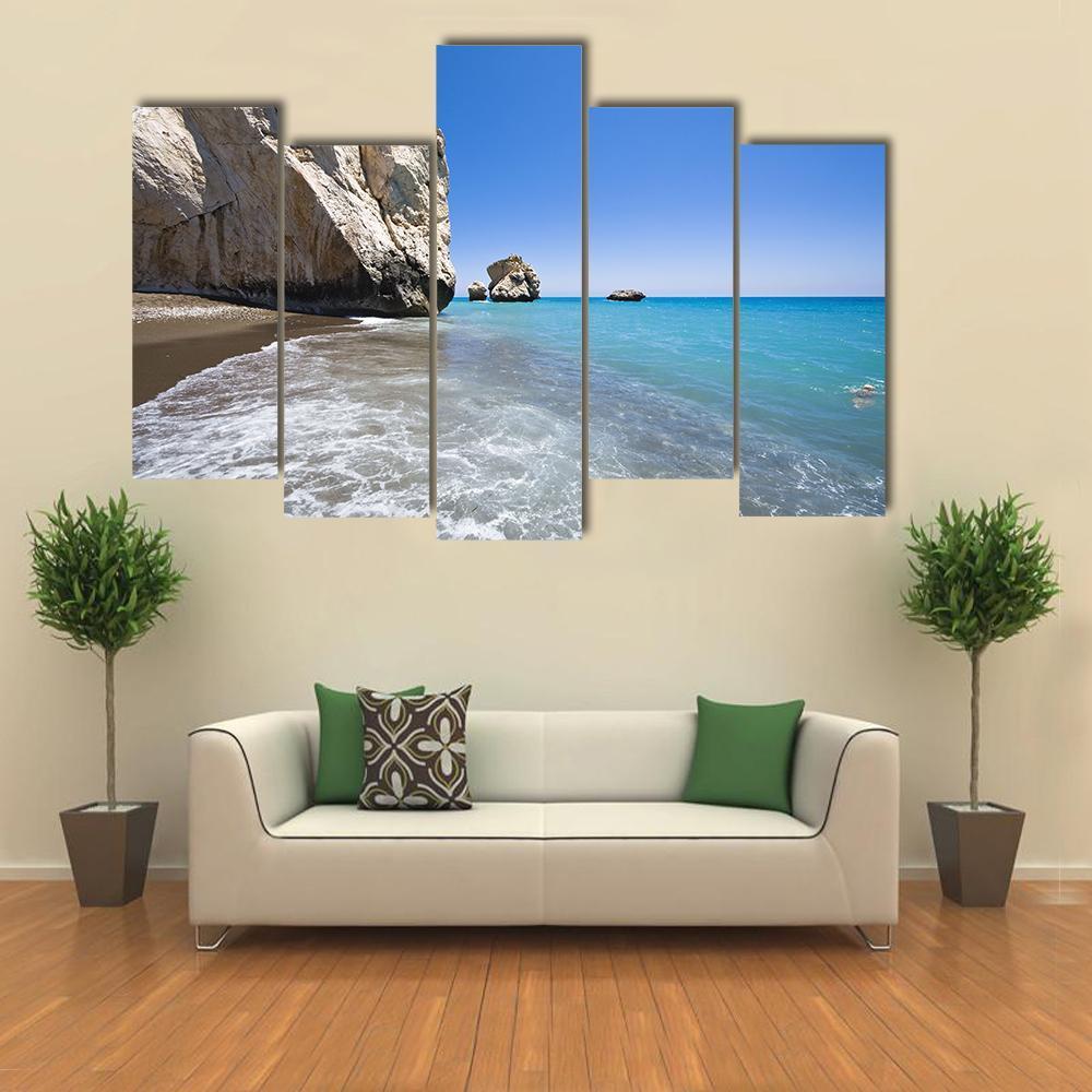 Aphrodites Birthplace Rock Canvas Wall Art-5 Pop-Gallery Wrap-47&quot; x 32&quot;-Tiaracle