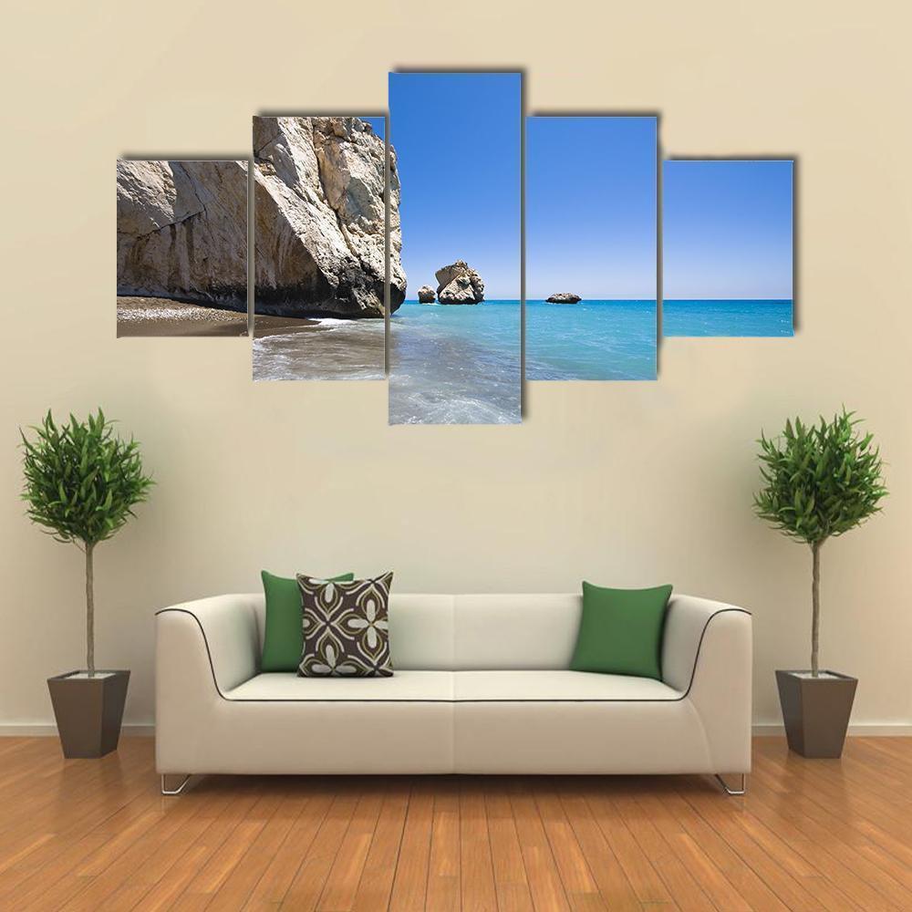 Aphrodites Birthplace Rock Canvas Wall Art-5 Star-Gallery Wrap-62&quot; x 32&quot;-Tiaracle