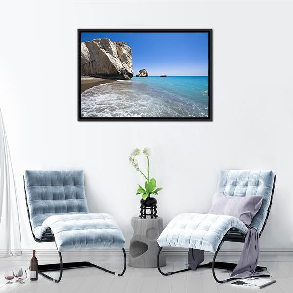Aphrodites Birthplace Rock Canvas Wall Art-3 Horizontal-Gallery Wrap-25&quot; x 16&quot;-Tiaracle