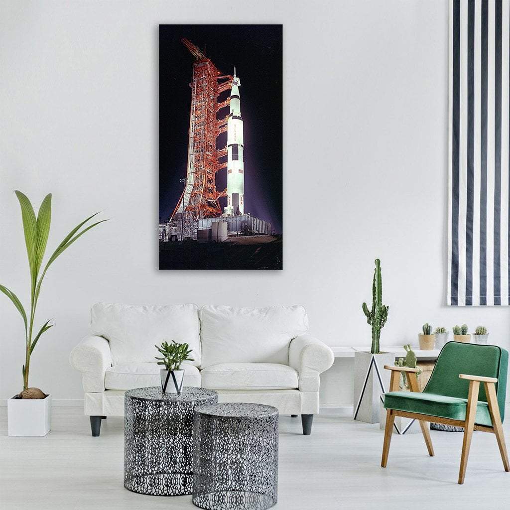 Apollo 17 Pre-Launch Vertical Canvas Wall Art-3 Vertical-Gallery Wrap-12" x 25"-Tiaracle