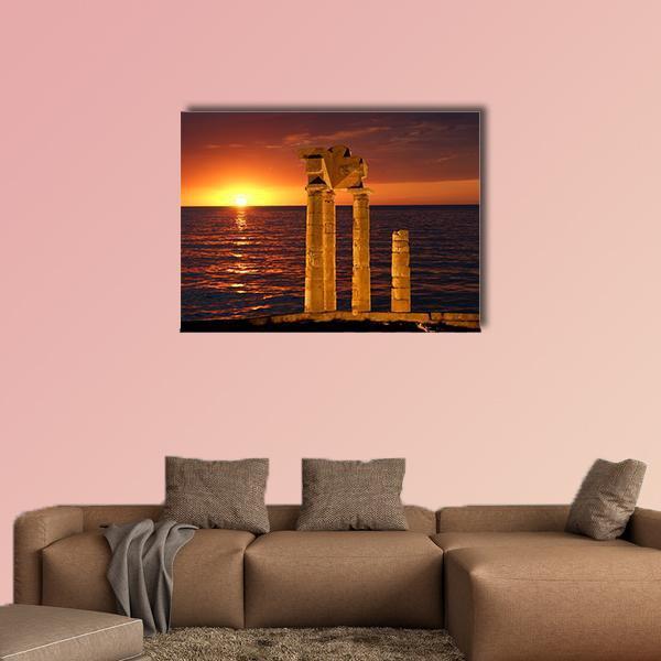 Apollo Temple In Greece Canvas Wall Art-1 Piece-Gallery Wrap-48" x 32"-Tiaracle