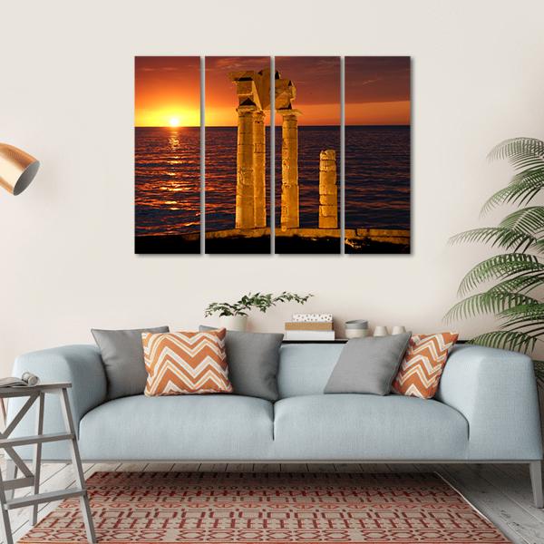 Apollo Temple In Greece Canvas Wall Art-4 Horizontal-Gallery Wrap-34" x 24"-Tiaracle