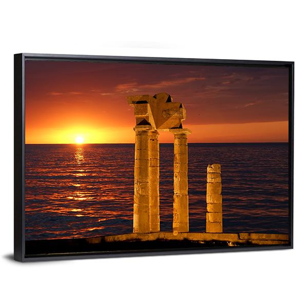 Apollo Temple In Greece Canvas Wall Art-5 Horizontal-Gallery Wrap-22" x 12"-Tiaracle