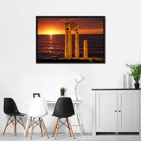 Apollo Temple In Greece Canvas Wall Art-5 Horizontal-Gallery Wrap-22" x 12"-Tiaracle
