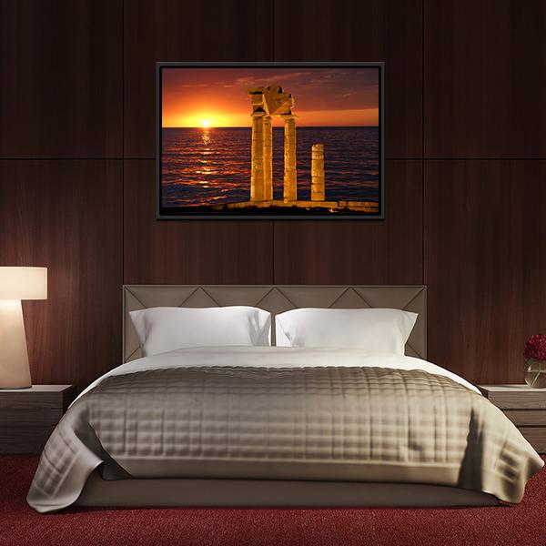 Apollo Temple In Greece Canvas Wall Art-5 Horizontal-Gallery Wrap-22" x 12"-Tiaracle