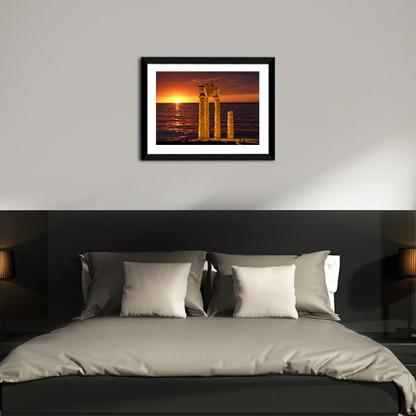 Apollo Temple In Greece Canvas Wall Art-3 Horizontal-Gallery Wrap-25" x 16"-Tiaracle