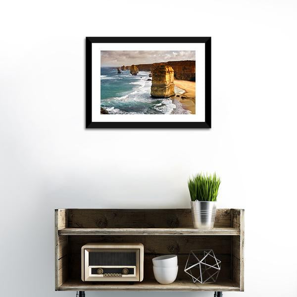 Apostles In Australia Canvas Wall Art-1 Piece-Framed Print-20" x 16"-Tiaracle