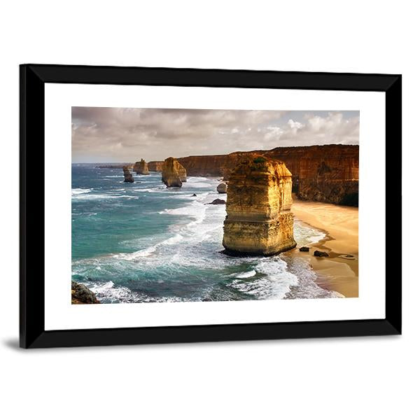 Apostles In Australia Canvas Wall Art-3 Horizontal-Gallery Wrap-25" x 16"-Tiaracle