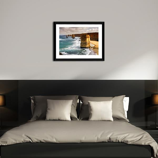Apostles In Australia Canvas Wall Art-3 Horizontal-Gallery Wrap-25" x 16"-Tiaracle