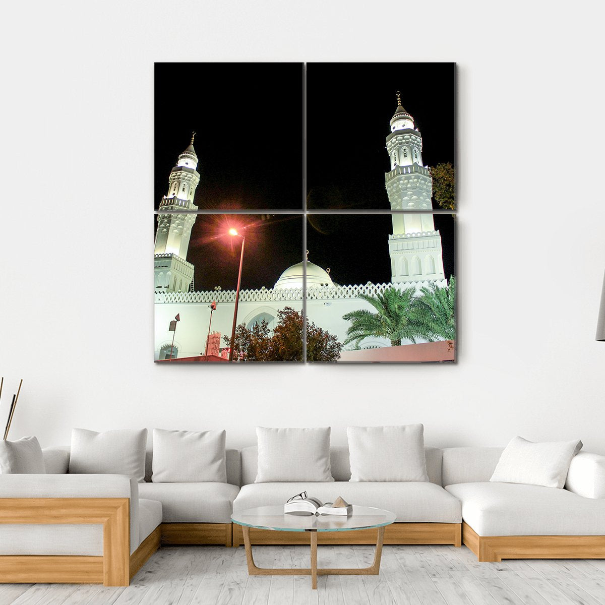Aqsa Mosque Saudi Canvas Wall Art-4 Square-Gallery Wrap-17" x 17"-Tiaracle