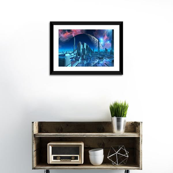 Aquarius City Marina Canvas Wall Art-1 Piece-Framed Print-20" x 16"-Tiaracle