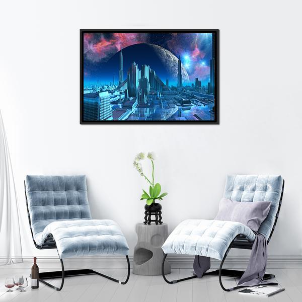 Aquarius City Marina Canvas Wall Art-3 Horizontal-Gallery Wrap-25" x 16"-Tiaracle