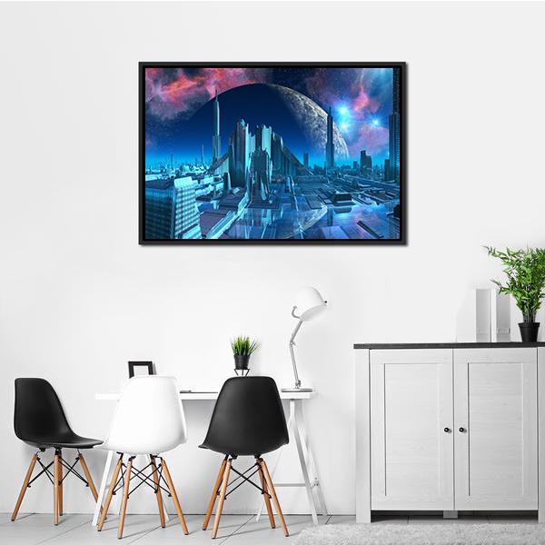 Aquarius City Marina Canvas Wall Art-3 Horizontal-Gallery Wrap-25" x 16"-Tiaracle