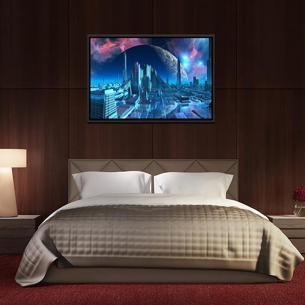 Aquarius City Marina Canvas Wall Art-3 Horizontal-Gallery Wrap-25" x 16"-Tiaracle