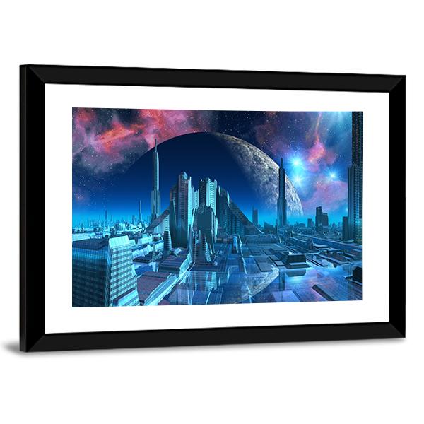 Aquarius City Marina Canvas Wall Art-3 Horizontal-Gallery Wrap-25" x 16"-Tiaracle