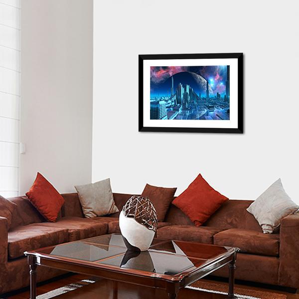 Aquarius City Marina Canvas Wall Art-3 Horizontal-Gallery Wrap-25" x 16"-Tiaracle