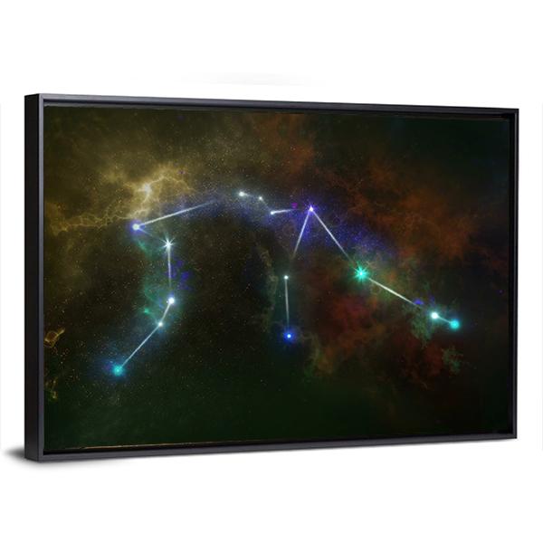 Aquarius Constellation Canvas Wall Art-3 Horizontal-Gallery Wrap-25" x 16"-Tiaracle