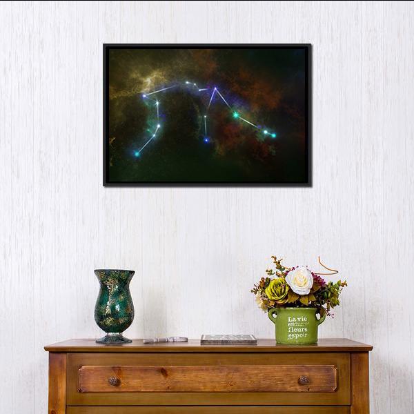 Aquarius Constellation Canvas Wall Art-1 Piece-Floating Frame-24" x 16"-Tiaracle