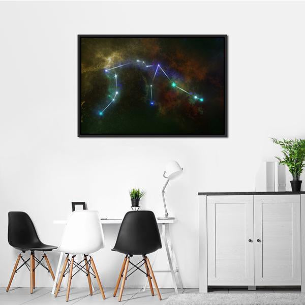 Aquarius Constellation Canvas Wall Art-3 Horizontal-Gallery Wrap-25" x 16"-Tiaracle